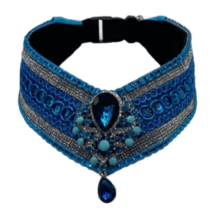 aqua diamond rhinestone custom collar