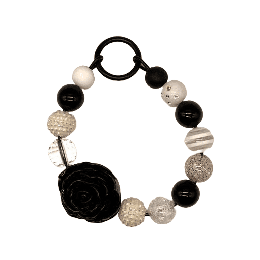 black and white beaded dog collar