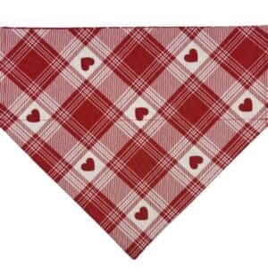 hearts plaid over the collar bandana