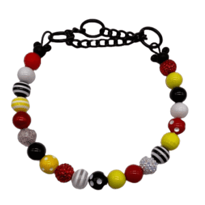 mickey inspired beaded dog collar