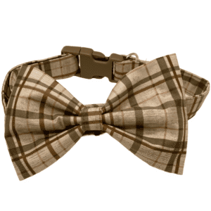 olive plaid dog collar