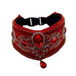ruby rhinestone custom collar
