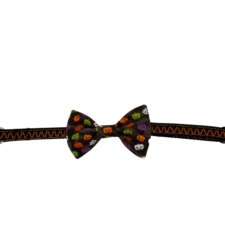 zigzag halloween pumpkins adjustable collar little dogs or cats