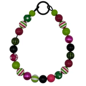 Colorful ball bead necklace with polka dots