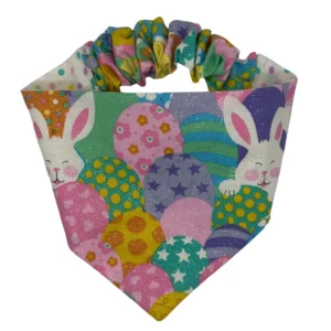 Colorful Easter-themed hairband with bunnies and eggs.