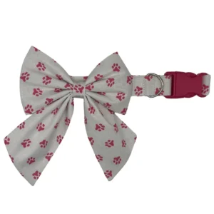 pretty pink paws sailor bowtie bougie dog collar