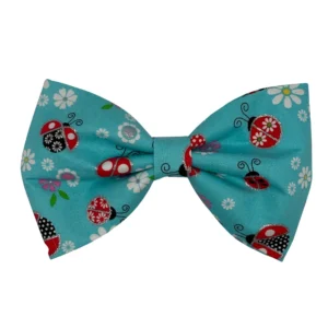 sparkly ladybug blue bowtie for dogs