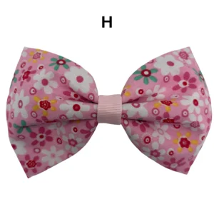 Pink floral bow tie with flowers