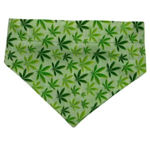 Green leaf-patterned bandana on white background.