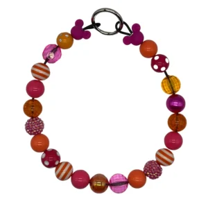 Colorful beaded bracelet with various designs.