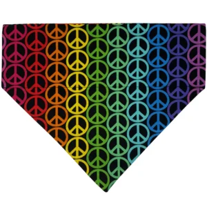 Rainbow peace symbol bandana pattern