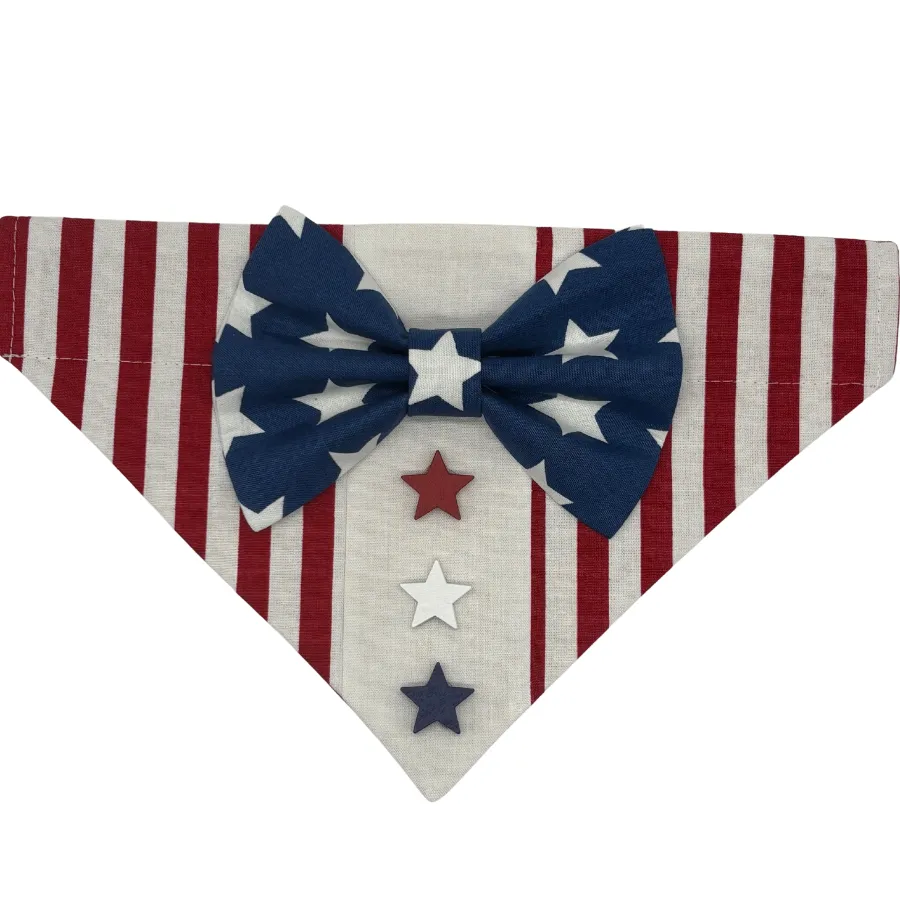 Patriotic bandana with stars and stripes design