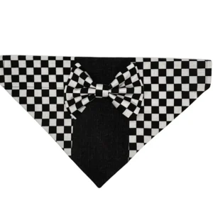 checkerboard chic over the collar tuxedo bandana
