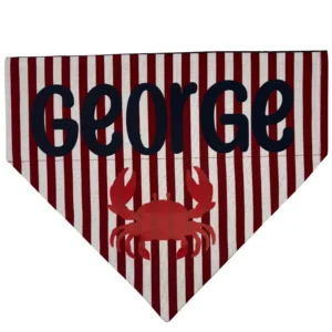 Striped bandana with crab and name design