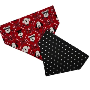 Red and black dog print bandanas