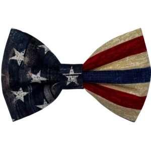 American flag bow tie with stars and stripes.