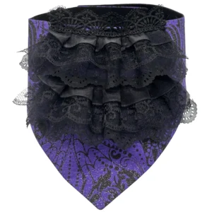Purple and black layered lace neck accessory.