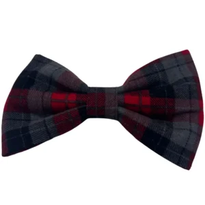 Red and black plaid bow tie