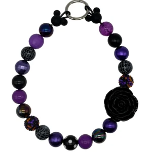 Colorful beaded dog collar with flower accent