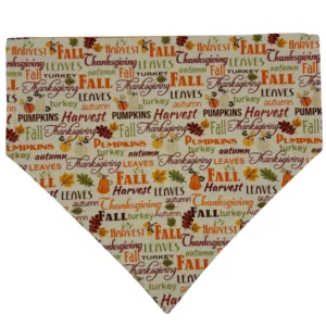 Autumn-themed bandana with fall and Thanksgiving words