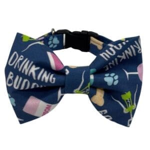 Colorful dog bandana with drinking theme design.