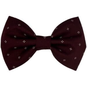 Maroon bow tie with dotted pattern