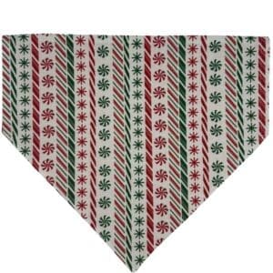 Festive candy cane and star pattern bandana