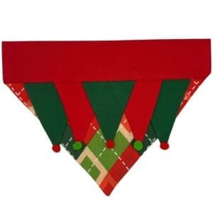 Festive red and green elf table runner