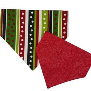 Striped and red dog bandanas