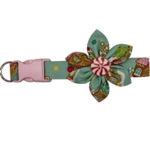 Decorative dog collar with floral candy design.
