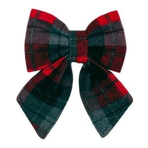 Red and black plaid bow tie