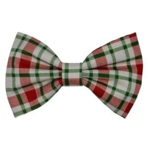 Red and green plaid bow tie