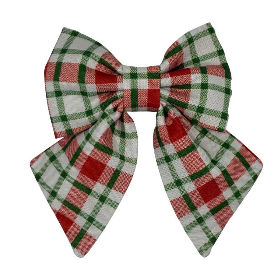 Red and green plaid bow for Christmas