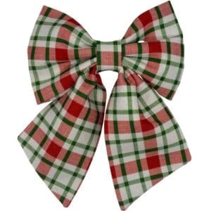 Red and green plaid festive bow