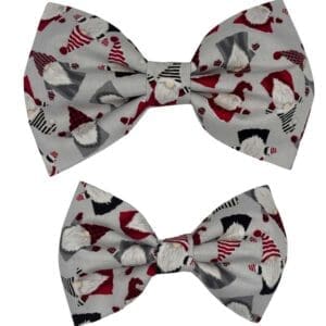 Gray bow ties with Santa pattern