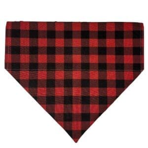 Red and black checkered bandana with plaid pattern.