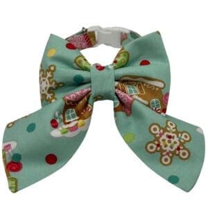 Gingerbread pattern bow tie for pets