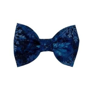 Blue bow tie with snowflake pattern