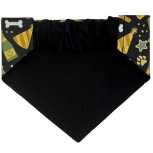 Black dog bandana with colorful party design
