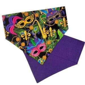 Mardi Gras napkin with festive masks and designs
