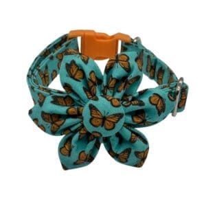 Monarch Flutter Flower Adjustable Teal Collar