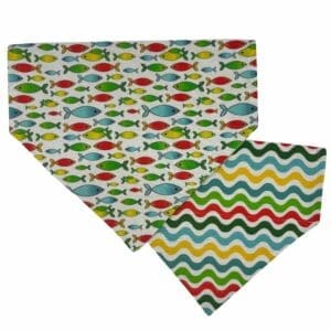 Rainbow Fish Reversible Over the Collar Bandana