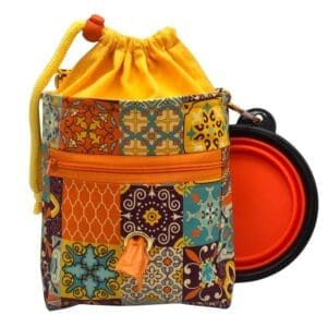 paisley patchwork doggy training bag