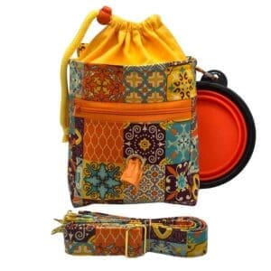 paisley patchwork doggy training bag