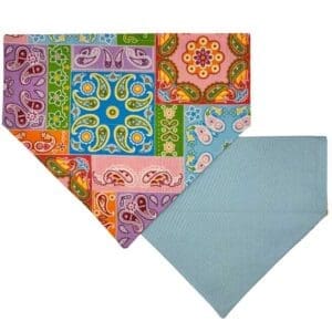 paisley patchwork over the collar bandana