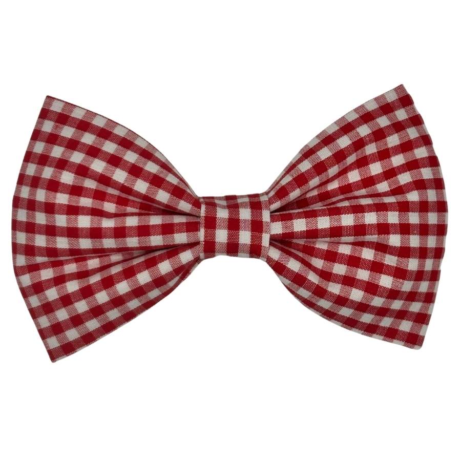 picnic plaid red gingham bowtie