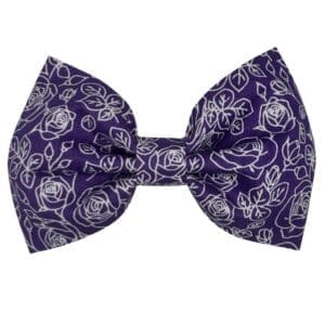 purple rose pet bowtie