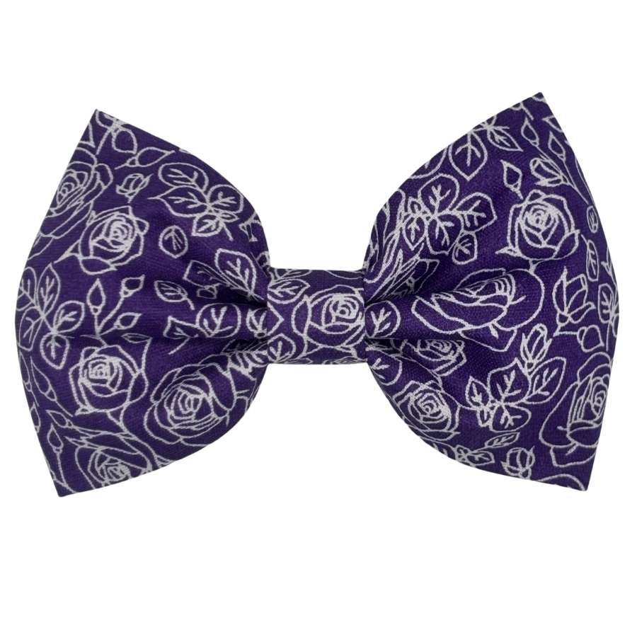 purple rose pet bowtie