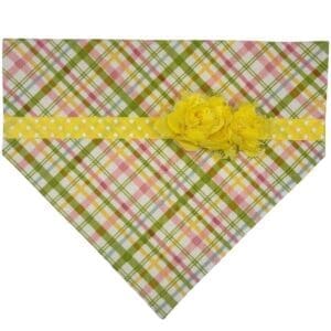 Spring Sunshine Plaid Over the Collar Bandana