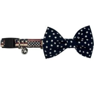 patriot patchwork bowtie collar for dogs and cats